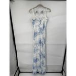 Lovesome Milk Maid Prairie Floral Maxi Dress Women S White Blue‎ Fairy Whimsical Photo 1