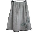 J Jill Women Skirt 4 Side Zip Floral Applique Lined Speckle Brown Cottage Fairy Tan Photo 2