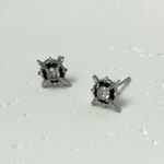 925 Silver Plated CZ Star Stud Earrings for Men Women,Unisex Earrings Photo 2