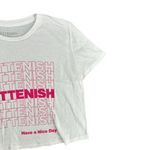 Kittenish  White And Pink Have A Nice Day Baby Tee T-Shirt Cotton Medium Photo 2