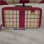 Coach  Heritage Stripe Tattersall Tote. Has Matching Wallet Excellent condition Photo 2