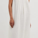 NA-KD NWT Soft Cotton Tie Back Midi Dress Size XL Ivory Gauzy Oversize Lagenlook Photo 0
