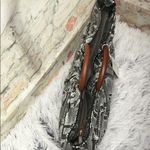 Urban Expression New Urban Expressions Trendy Snake Print Moon Satchel Purse in Neutral Tone Gray Photo 3