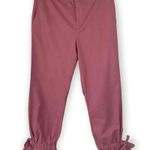 Rebecca Minkoff Pants High Rise Flat Front Tie Conch Ankle Pink Mauve NWOT Photo 1