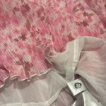 Ganni  Pleated Georgette blouse sweet lilac floral tie size 44 - XL Photo 6