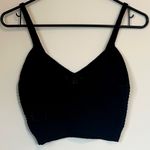 American Eagle  Outfitters Black Crochet Cropped Tank Top Floral Embroidery - S Photo 3