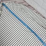 Kaileigh White Black Striped Long Sleeves Ruffle Neck Top L NWOT Photo 6