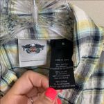 Harley Davidson Harley-Davidson 1903 Crinkle Plaid Yellow/Black Button-Down Long Sleeve Shirt Photo 1