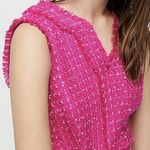 J.Crew Women’s New Pink Tweed V-neck sheath sleeveless dress fringe sz 10 Photo 6