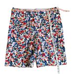 Lands' End Floral Retro Hippie Flower Pockets Mama Shorts Mid Rise Size 10 Photo 2