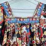 Funky People Satin Boho Jewel Tone Floral Print Tunic Dress with Tassels S Photo 2