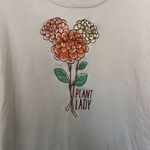 Disney Plant Lady Graphic Tee Floral Embroidered Pink T-Shirt Size M Garden Photo 2
