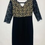 NWOT Vintage Cocktail Dress Lace Black Sleeves Sz 2 Petite Photo 5