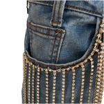 Hot & Delicious Rhinestone Fringe Jeans Y2K Inspired Distressed Womens Small NWT Photo 3