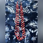 Vintage Uganda Paper Beads Multi Strand Necklace 24” Red Photo 5