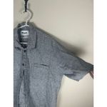 Flax  Linen Button Up Top Size Medium Gray Button Up Oversized Lagenlook Shirt Photo 4