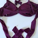 Athleta  Bra Cup Wrap Halter Bikini Top 32D/DD Berry Photo 4