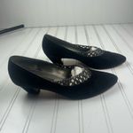 Sesto Meucci Rare Vintage Black Suede Point Toe Pumps Italy Womenโs Size 7.5 Photo 2