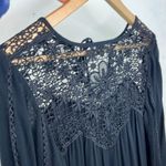 American Eagle  Crochet Black solid Dress v neck size Medium Photo 7