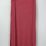 Calvin Klein CORAL & TAN MAXI STRIPED CHIC SKIRT LARGE Photo 0