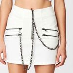 NWT CARMAR Los Angeles Size White Mini Skirt with Zippered Chains Photo 0