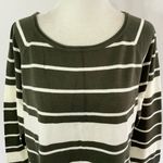 Pink Clover New  Curved Hem Striped Sweater Valencia Olive Green Ivory Size XL Photo 5