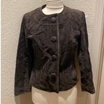 Chico's Chico’s Brown Suede Quilted Leather Jacket Button (Snap) Closure EUC Sz M/8 Photo 0