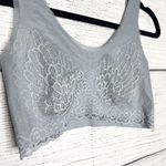 Gray Stretch Lace Full Coverage Sporty Bralette Size Large Photo 2