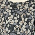 Style & Co Medium Sweater Leaf Print Long Bell Sleeves Stretch Round Neck Multi Photo 1
