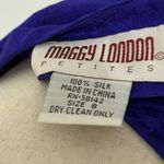 Maggy London Vintage  100% Silk Royal Blue Short Sleeve Dress Sz 8 Photo 4