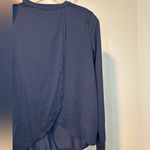 Athleta  Sunlover UPF Tulip Back Top Navy Blue Long Sleeves Thumb Hole Sporty Photo 3