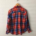 Old Navy Blue & Red Plaid Button Down Shirt Photo 3
