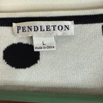 Pendleton  100% cotton black-and-white polkadot cardigan with 3/4 long sleeves L Photo 3