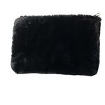 Hat Attack Faux Fur Clutch Blue Black New Photo 1