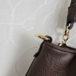 Black Rivet Womens Shoulder Bag Brown Leather Tweed Purse Buckle Strap Handbag Photo 2