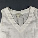 St. Tropez Tank Top Womens Lrg Linen Sleeveless Pineapple Patterned Summer V-Neck Photo 1