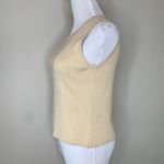 Tan Ribbed Sweater Set Shell and Zip Front Cardigan Sz Small Photo 3