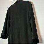 Larry Levine  Vintage Black Wool Trench Coat Full Length Coat Velvet Size 14 Photo 7