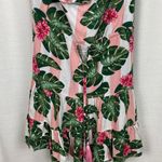 Lovers + Friends Pink&Green Floral Amity Pink Palm Tropical Dress Sz.L NWT Photo 6