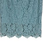 NWT Lulus Womens L Sage Green Lace Pencil Skirt Knee Length Bodycon Career Blue Size L Photo 3