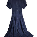 J.Crew Pintuck shirt-dress in cotton voile Navy CK804 XS NWT Short Sleeve Tiered Photo 0