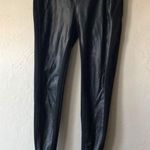 Ann Taylor Faux Leather Panel Black Leggings Photo 3