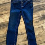 Free People Women’s 29 Button Fly Raw Hem High Waist Skinny Stretch Jeans Cuff Photo 1