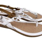 B.O.C Born Concept White Silver Faux Leather Braided Slingback Strappy Sandals 7 Photo 0