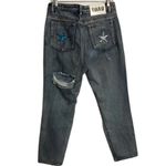 LF Taigwah stars and moon sequin high rise ankle distressed jeans size 10 Photo 2