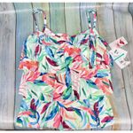 Maxine of Hollywood Tankini Top Tropical Flutter Hem Swimsuit NEW Size 16 Swim Photo 2
