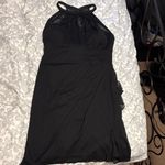 David's Bridal  Elegant Black Halter Midi Dress Photo 0