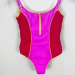 l*space NEW NWT L* Cliffside Pink Zip Front One Piece Colorblock Swimsuit Size 6 Photo 1