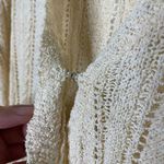 ASTR  The Label Faux Wrap Pointelle Ribbed Open Knit Sweater V-Neck Cream XL Photo 6