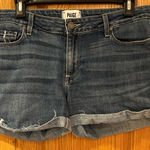 Paige  Jimmy Jimmy Short Distressed Raw Cuffed Hem Blue Denim Shorts Size‎ 28 Photo 0